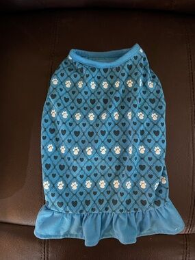 Dog dress Great Choice Apparel For Dogs  Blue black Paw and Heart Dress size Med